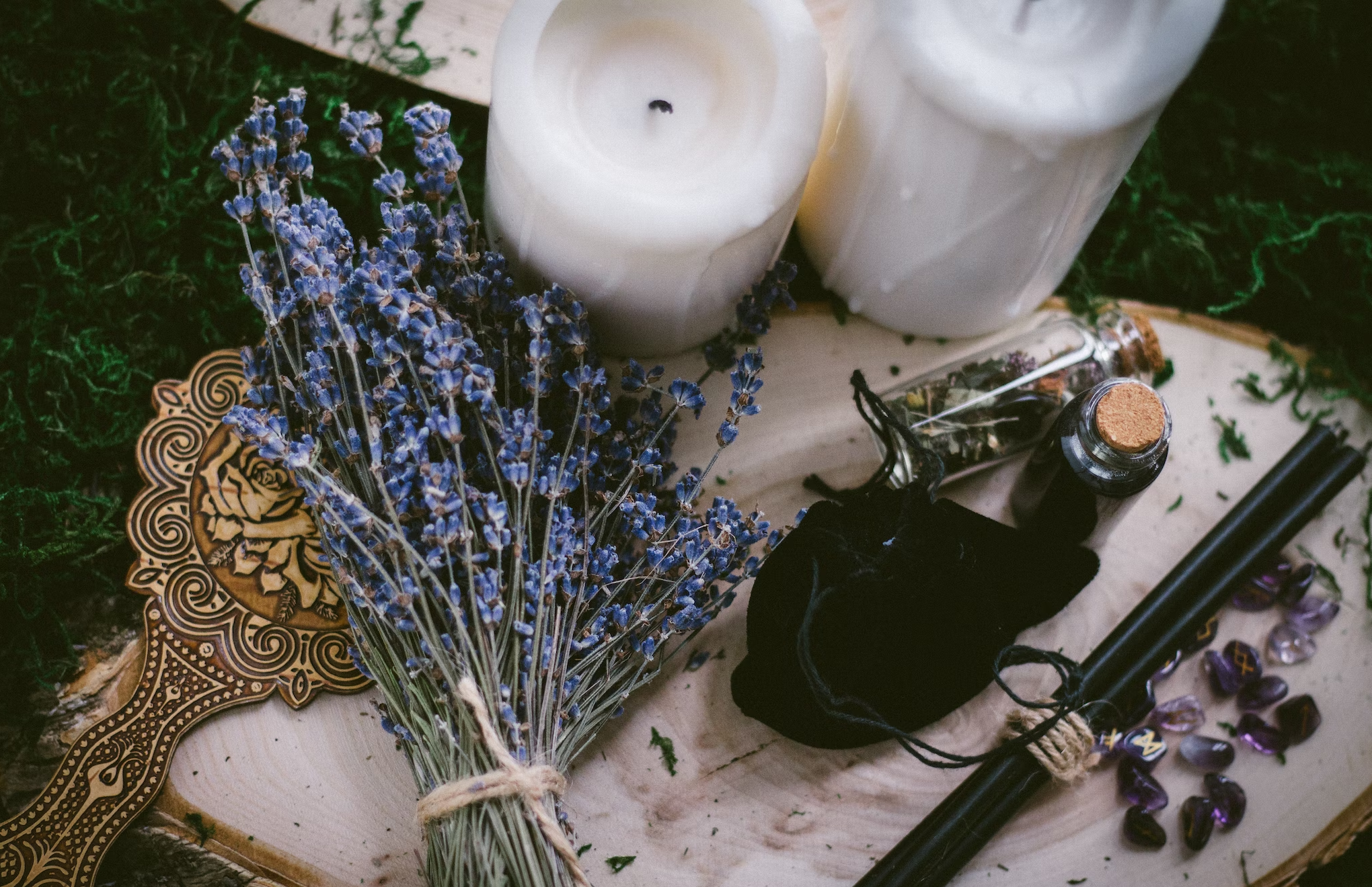 Spell Jars and lavender